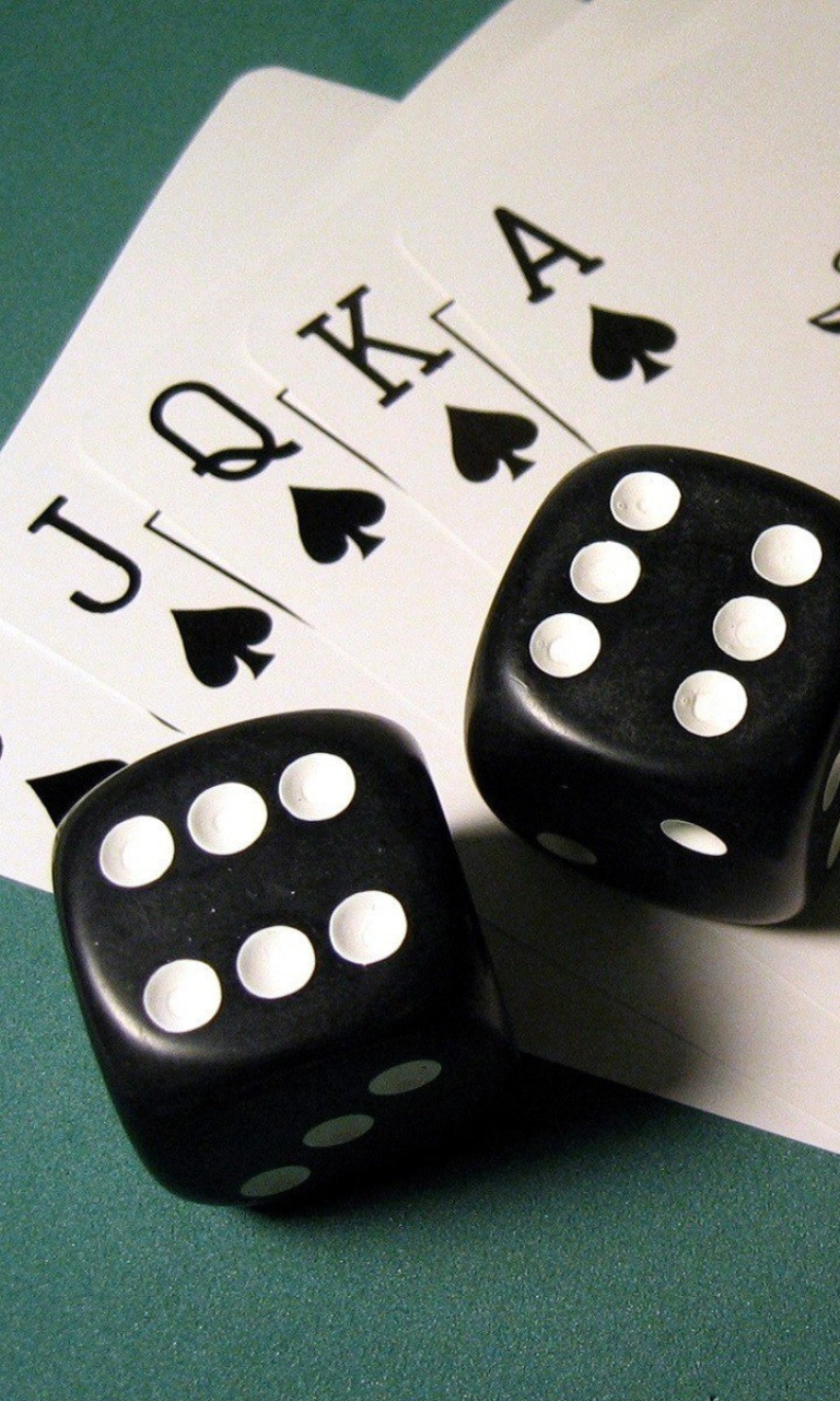 Gambling Dice and Cards wallpaper 768x1280