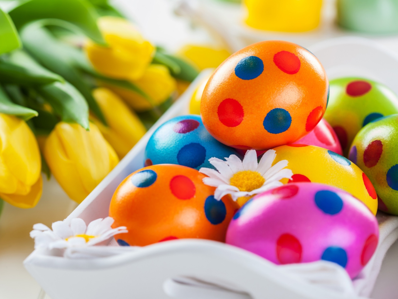 Das Colorful Polka Dot Easter Eggs Wallpaper 1280x960