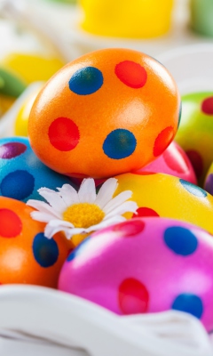 Screenshot №1 pro téma Colorful Polka Dot Easter Eggs 240x400