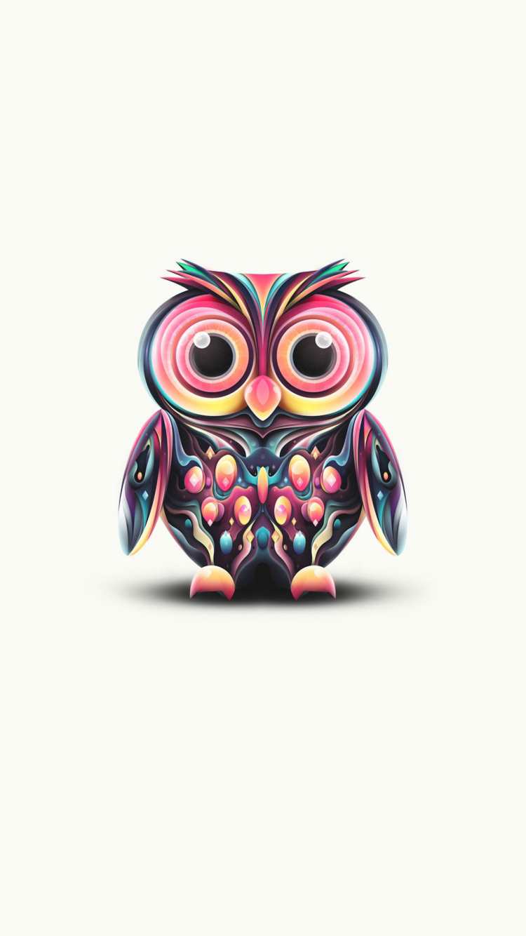 Das Owl Illustration Wallpaper 750x1334