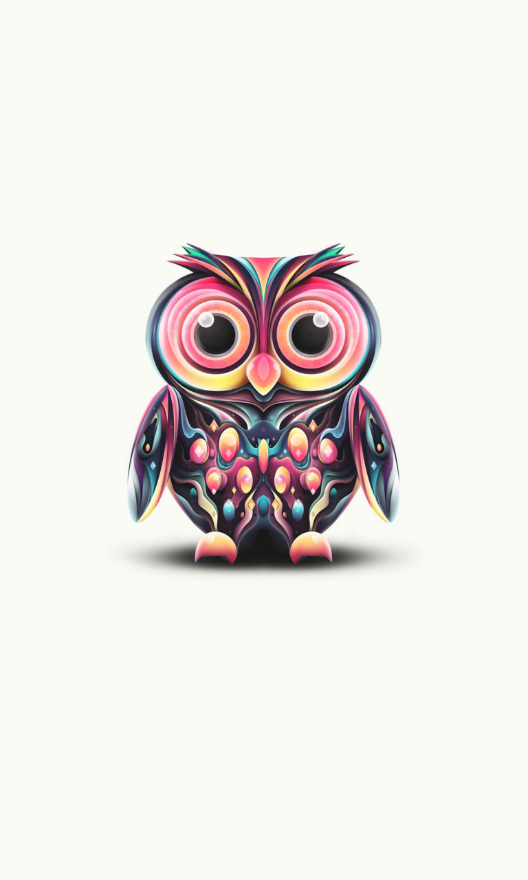Das Owl Illustration Wallpaper 768x1280