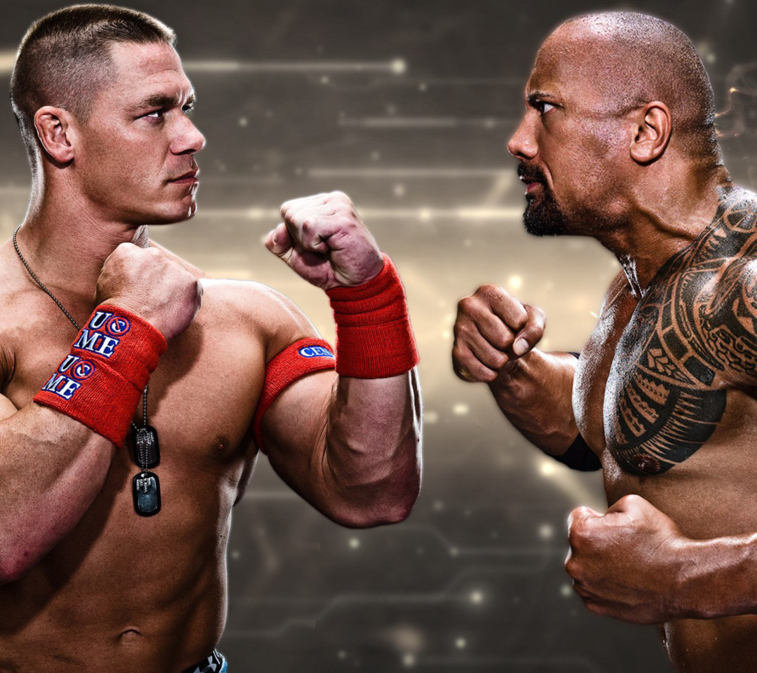 The Rock vs John Cena wallpaper 1080x960