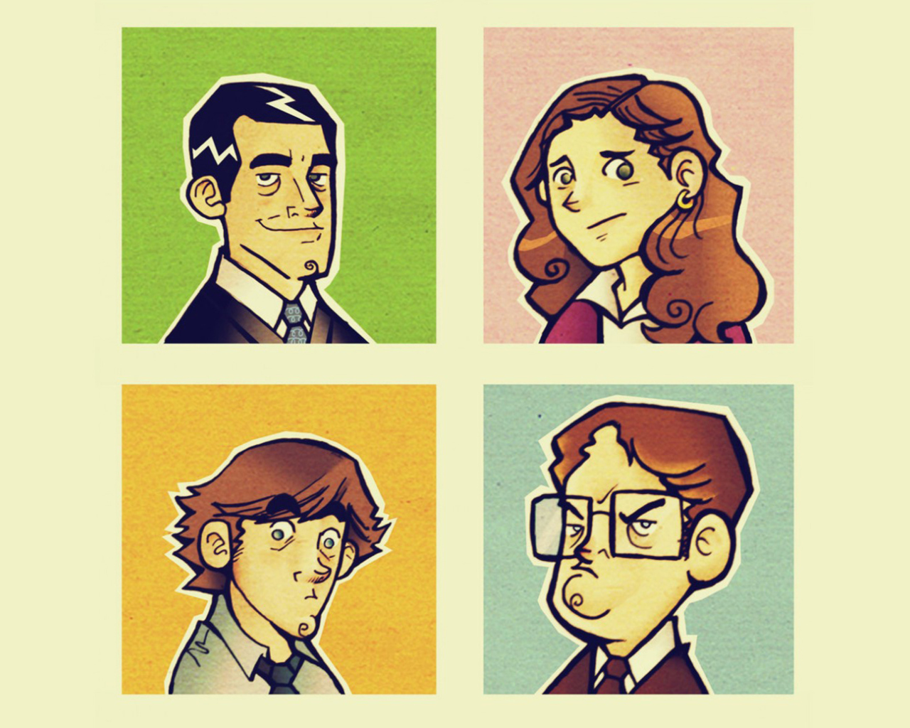 Office People Illustration wallpaper 1280x1024