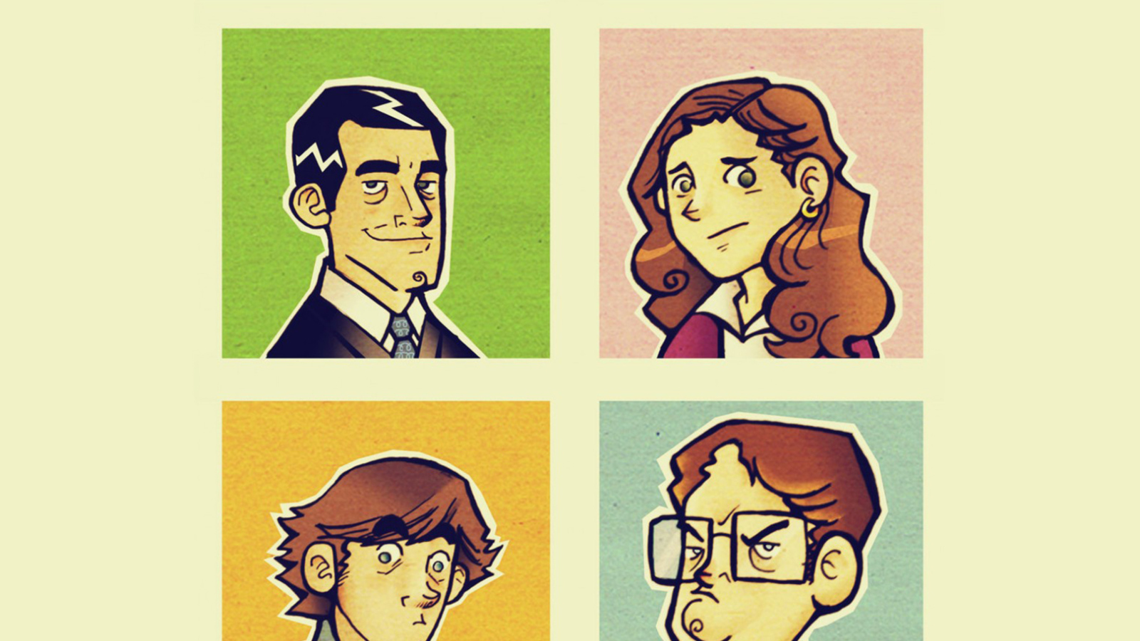 Office People Illustration wallpaper 1600x900