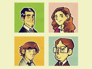 Office People Illustration wallpaper 320x240