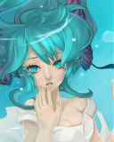 Обои Anime Art - Girl With Blue Eyes Underwater 128x160
