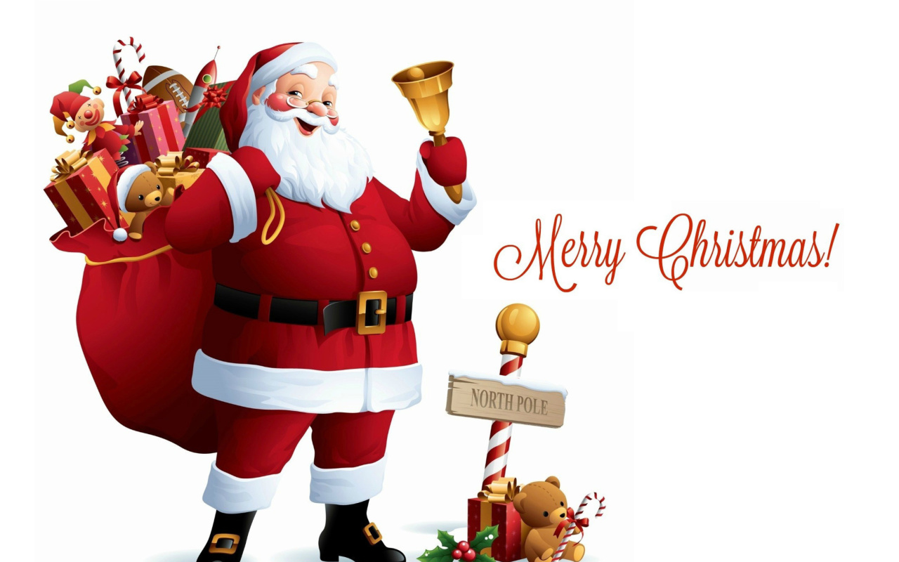 Fondo de pantalla HO HO HO Merry Christmas Santa Claus 1280x800