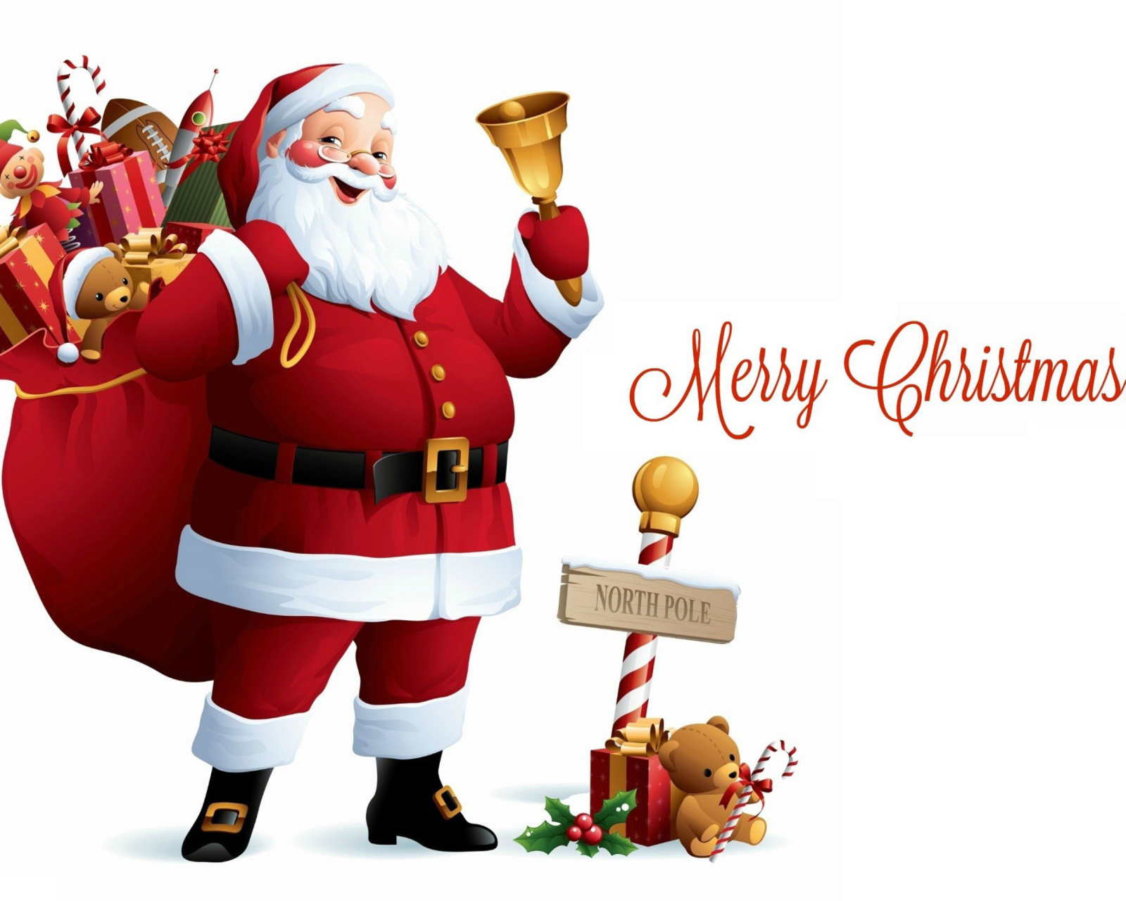 Sfondi HO HO HO Merry Christmas Santa Claus 1600x1280