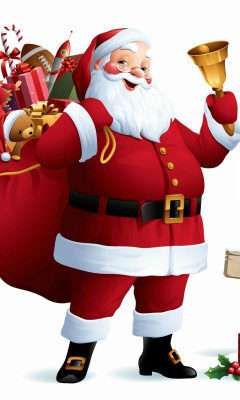 Fondo de pantalla HO HO HO Merry Christmas Santa Claus 240x400