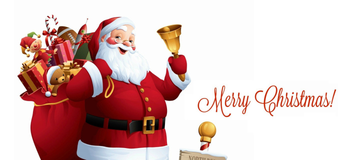 Das HO HO HO Merry Christmas Santa Claus Wallpaper 720x320