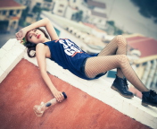 Resting On Rooftop wallpaper 176x144