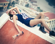 Resting On Rooftop wallpaper 220x176