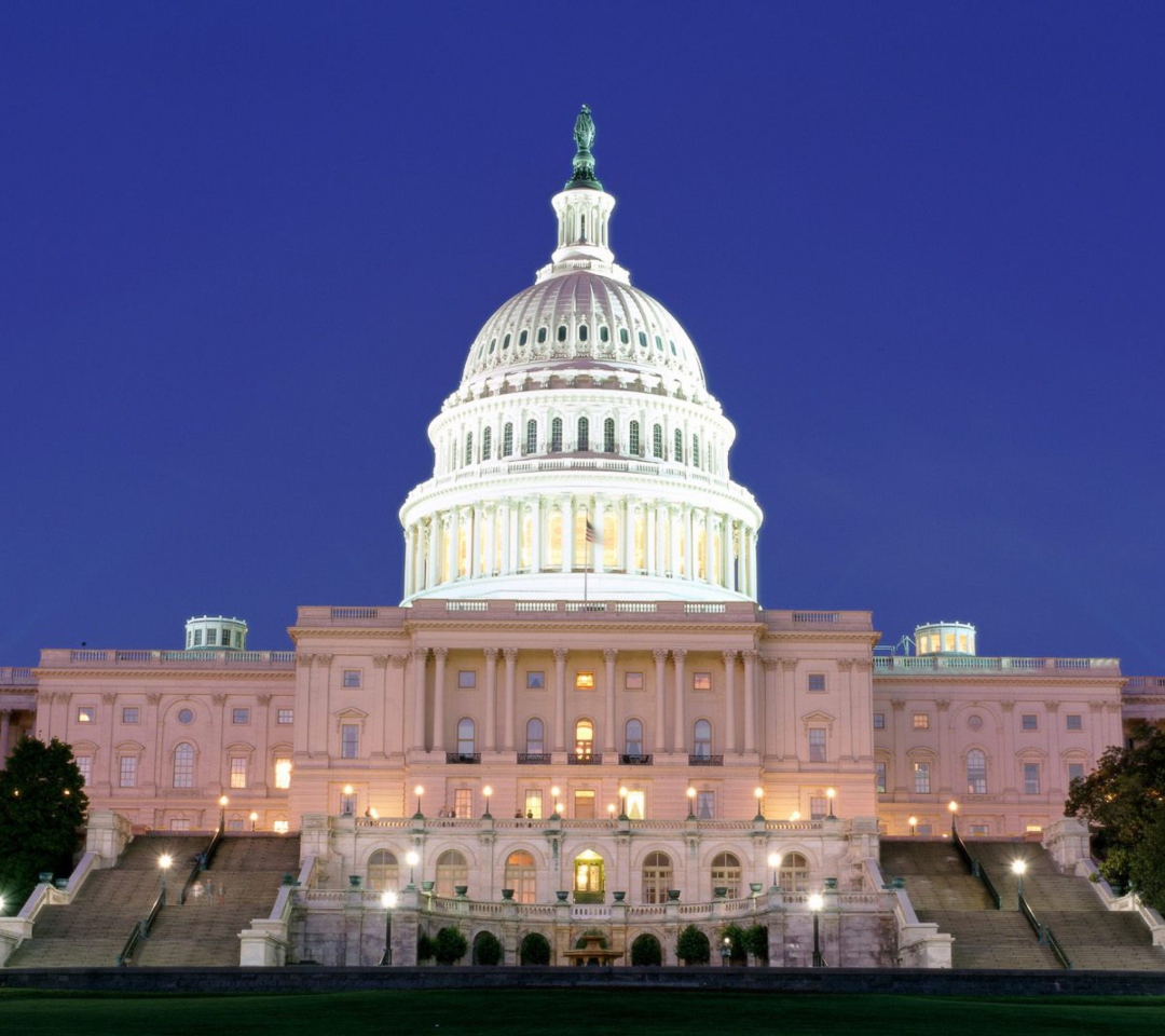 Sfondi US Capitol at Night Washington 1080x960