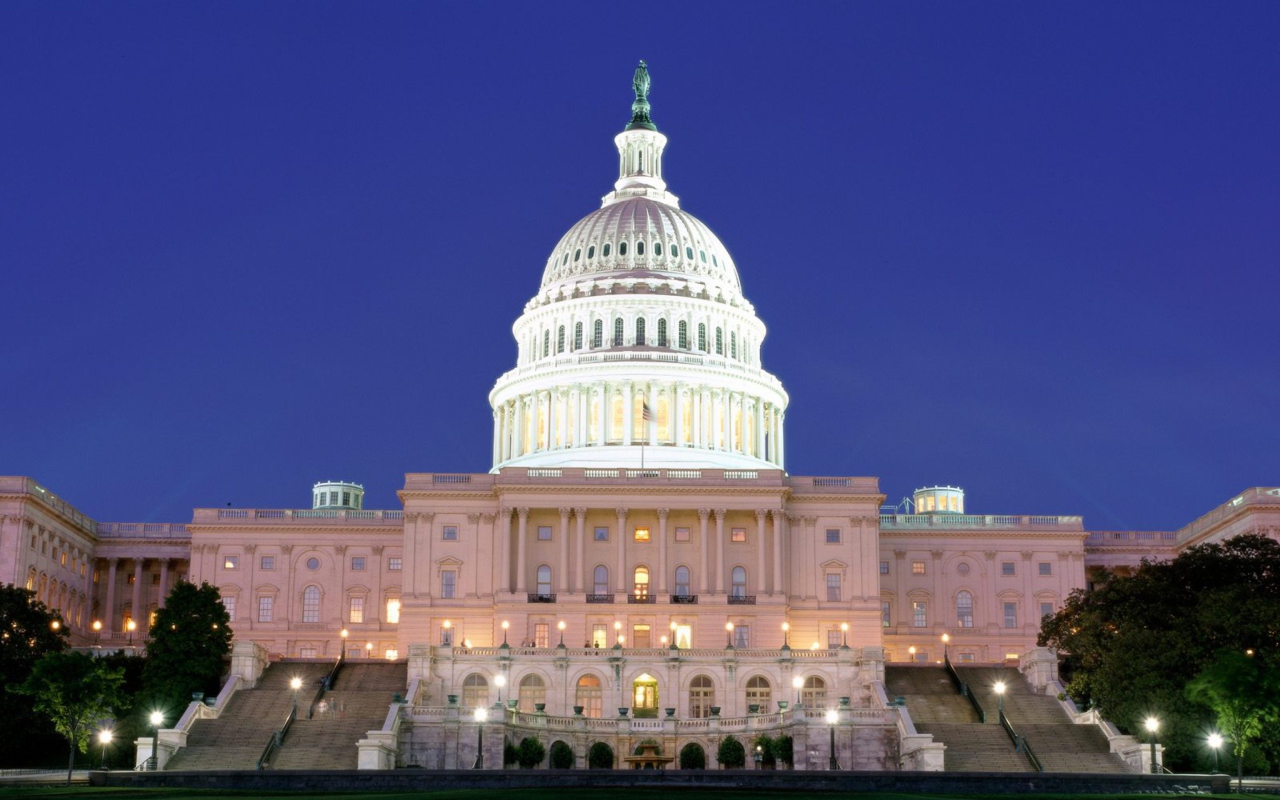 US Capitol at Night Washington wallpaper 1280x800