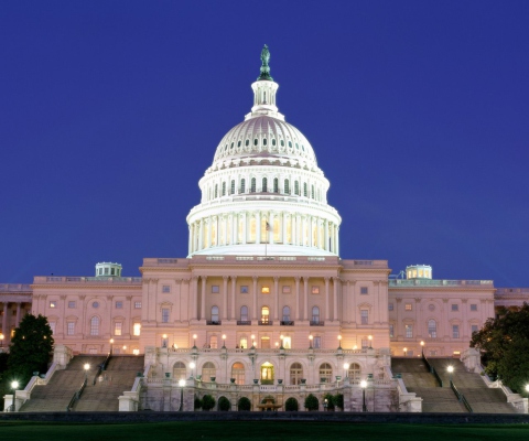 US Capitol at Night Washington wallpaper 480x400