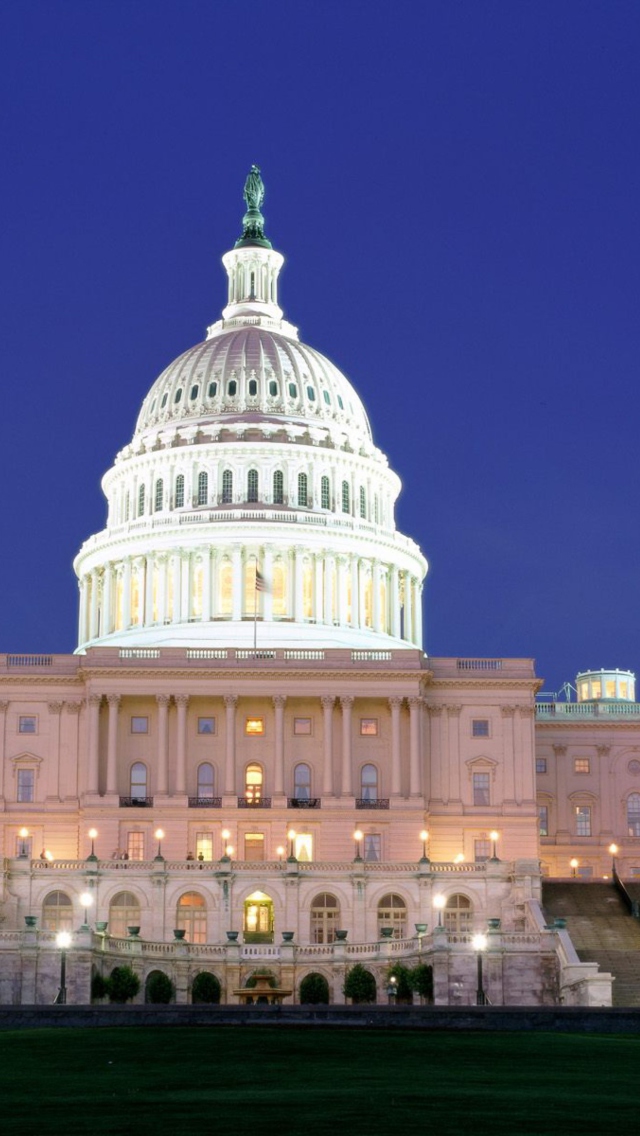 US Capitol at Night Washington wallpaper 640x1136