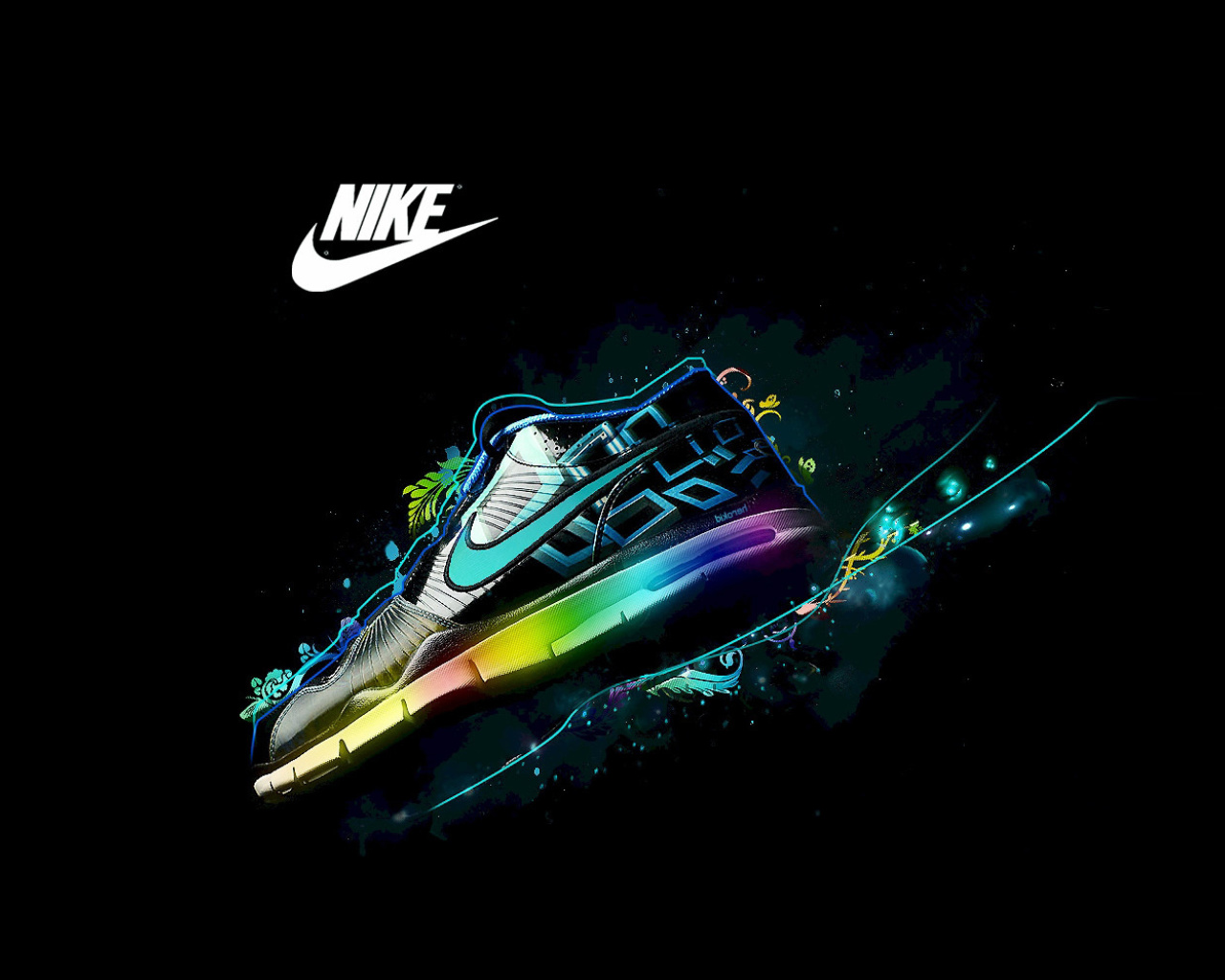 Sfondi Nike Logo and Nike Air Shoes 1280x1024