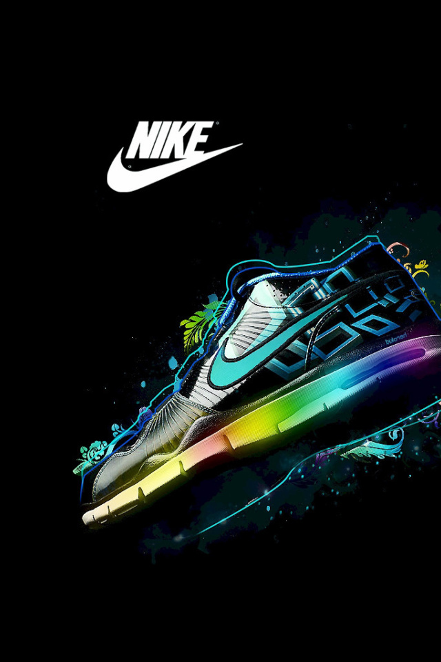 Nike Logo and Nike Air Shoes wallpaper 640x960