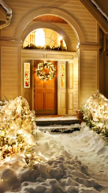 Обои Christmas Outdoor Home Decor Idea 360x640