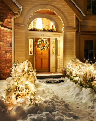 Christmas Outdoor Home Decor Idea sfondi gratuiti per 640x960