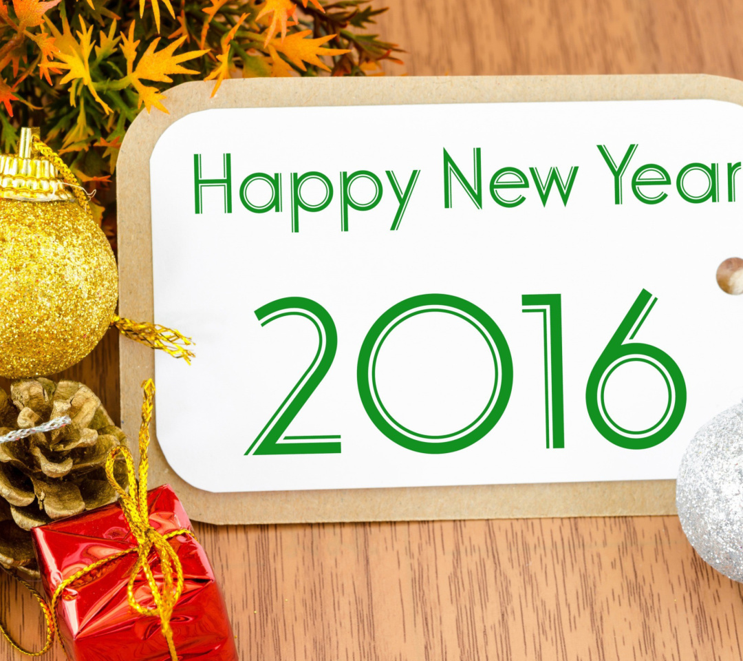 Happy New Year 2016 Card wallpaper 1080x960