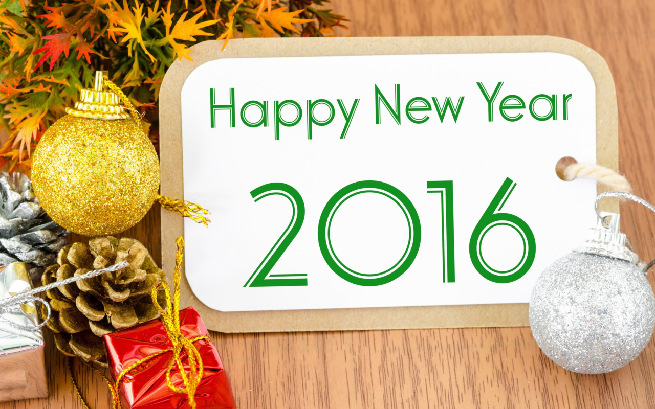 Happy New Year 2016 Card wallpaper 1280x800