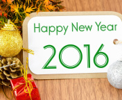 Happy New Year 2016 Card wallpaper 176x144