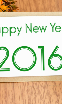 Happy New Year 2016 Card wallpaper 240x400