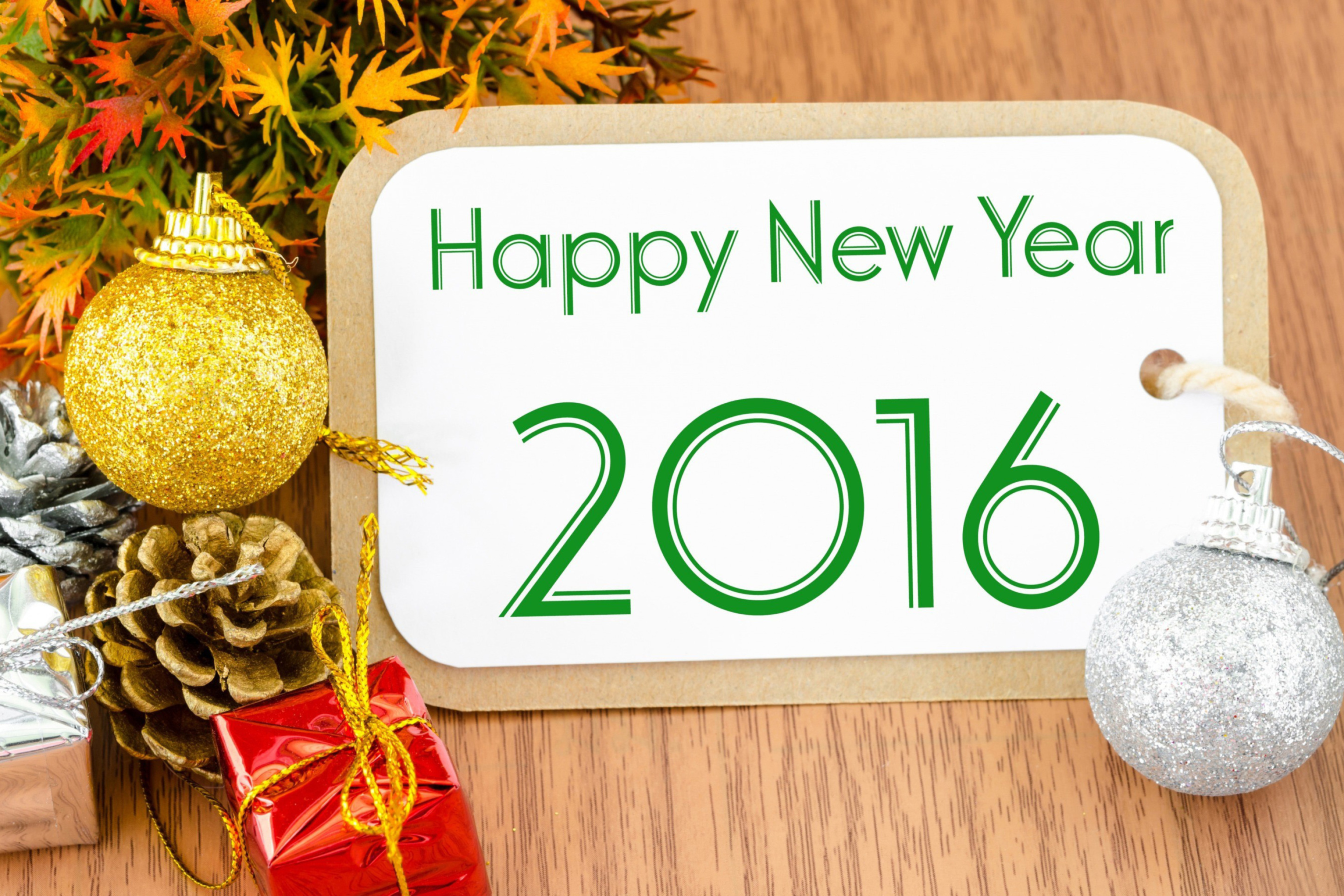 Happy New Year 2016 Card wallpaper 2880x1920