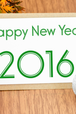 Happy New Year 2016 Card wallpaper 320x480