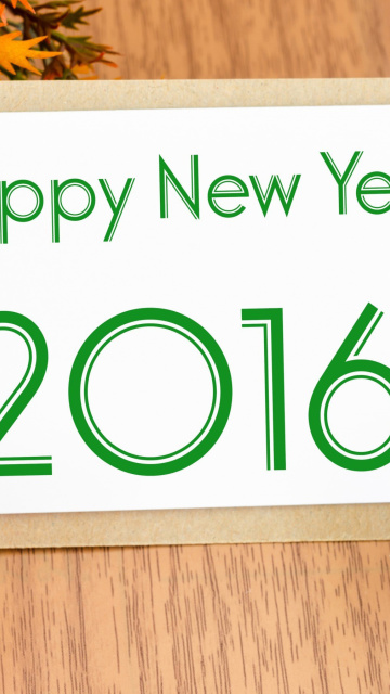 Happy New Year 2016 Card wallpaper 360x640