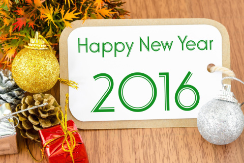 Обои Happy New Year 2016 Card 480x320