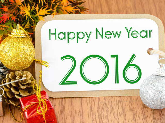 Обои Happy New Year 2016 Card 640x480