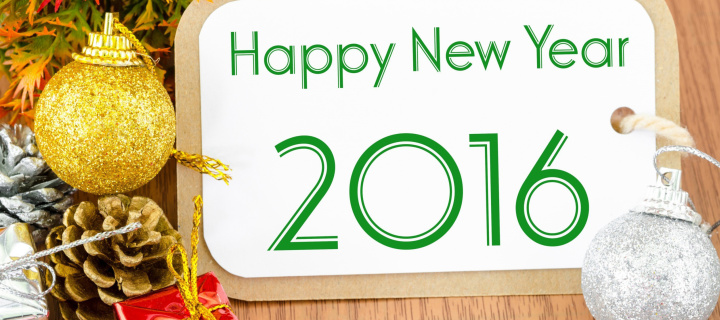 Happy New Year 2016 Card wallpaper 720x320