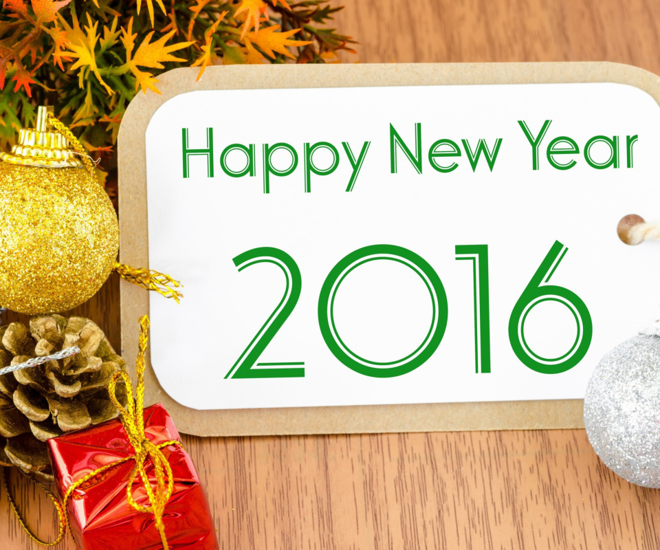 Happy New Year 2016 Card wallpaper 960x800