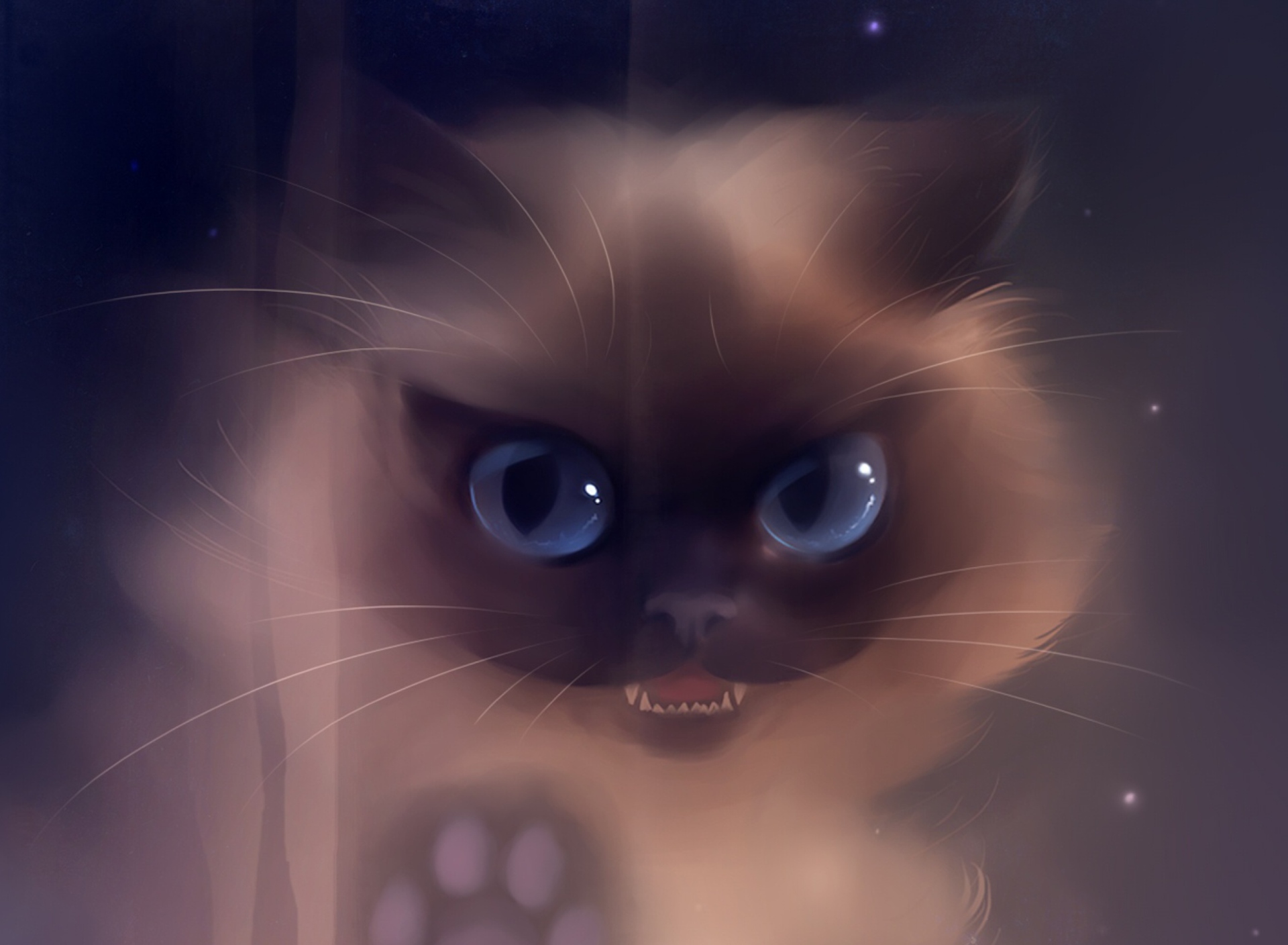 Fondo de pantalla Bad Kitty Painting 1920x1408