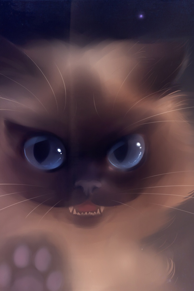 Screenshot №1 pro téma Bad Kitty Painting 640x960
