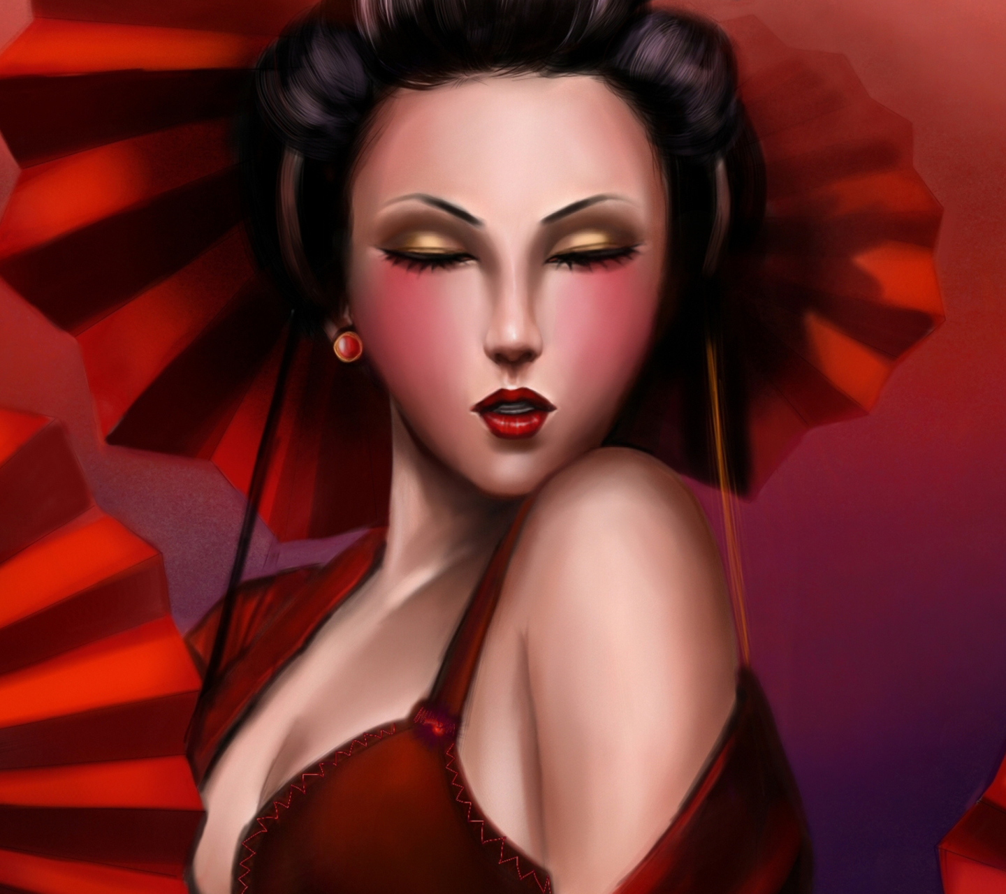 Geisha wallpaper 1440x1280