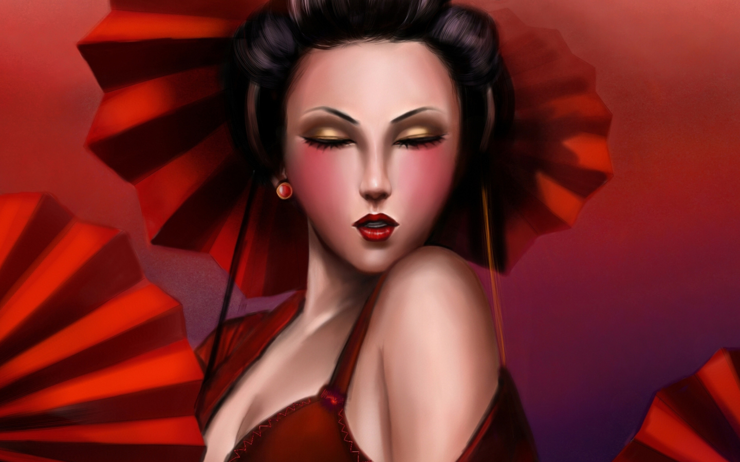 Fondo de pantalla Geisha 1440x900