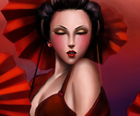 Geisha wallpaper 480x400