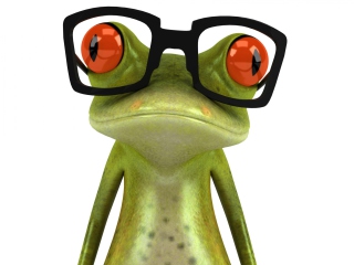 Обои 3D Frog Glasses 320x240