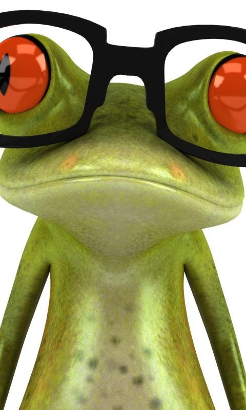 Обои 3D Frog Glasses 480x800