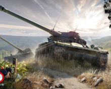 Fondo de pantalla World of Tanks, French tank AMX 13 220x176