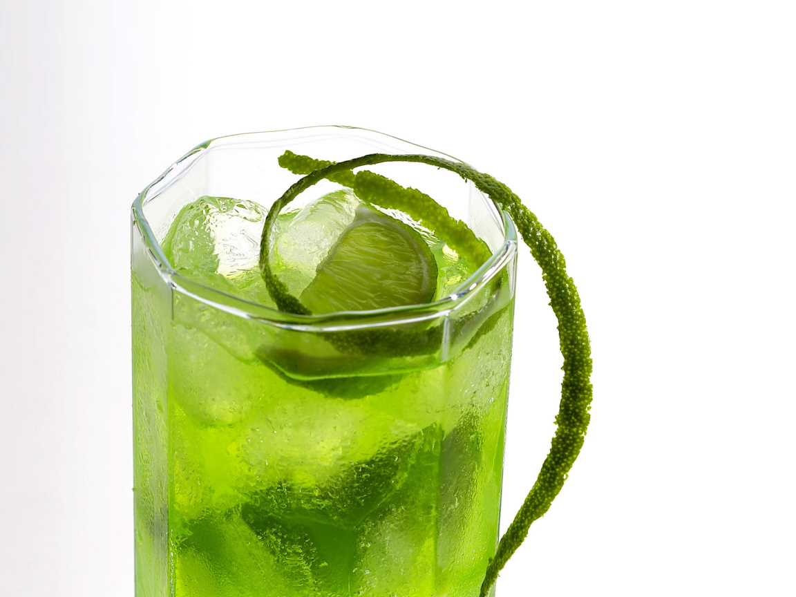 Fondo de pantalla Green Cocktail with Lime 1152x864
