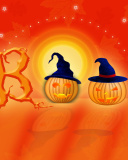 Fondo de pantalla Halloween Pumpkins 128x160