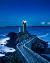 France Lighthouse in Ocean wallpaper 176x220