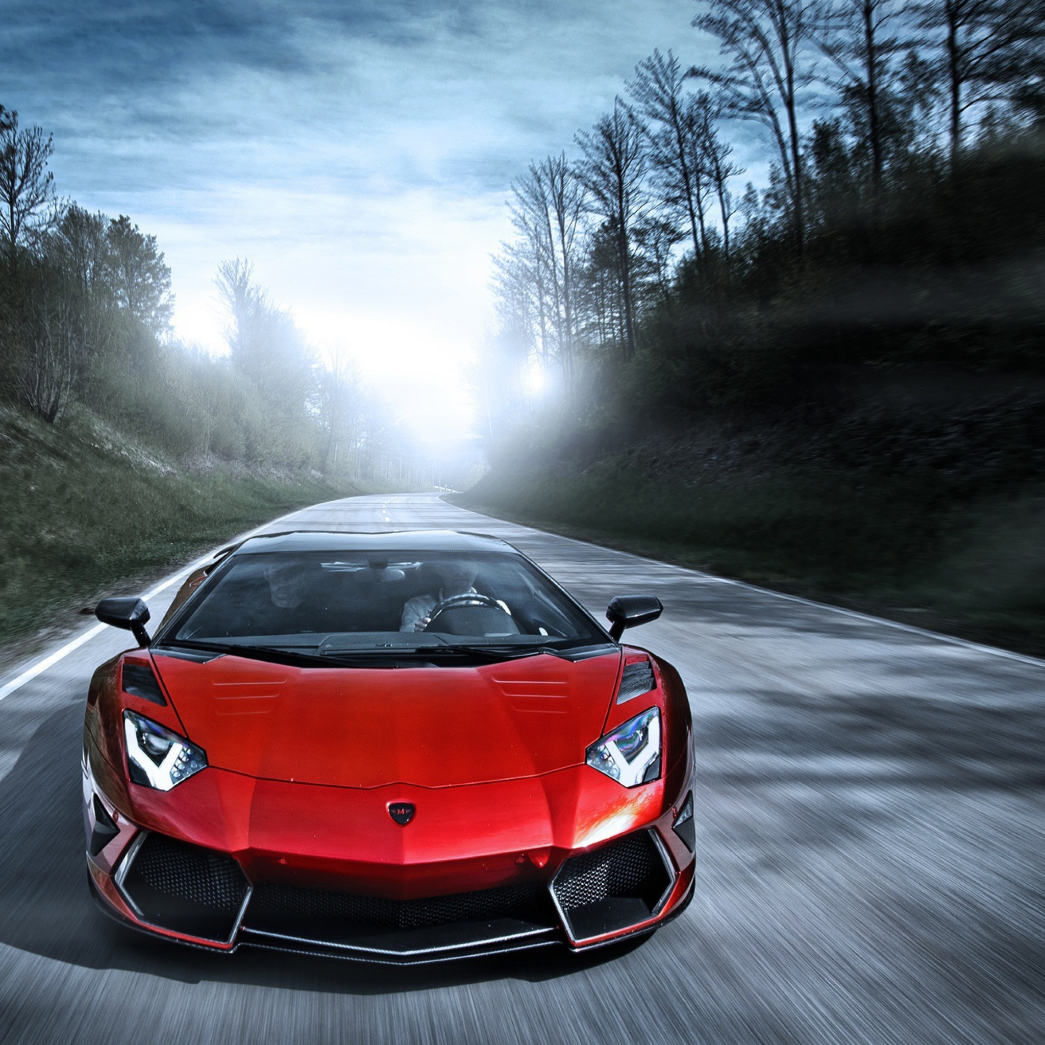Fondo de pantalla Red Lamborghini Aventador 2048x2048