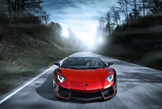 Kostenloses Red Lamborghini Aventador Wallpaper für Android, iPhone und iPad