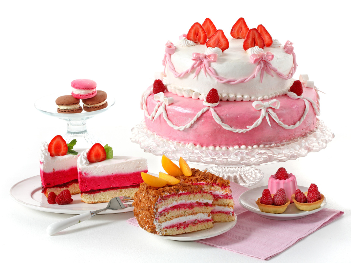 Strawberry biscuit cake wallpaper 1152x864