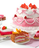 Strawberry biscuit cake wallpaper 128x160